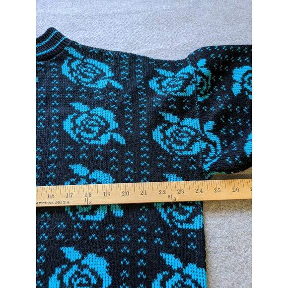 Kate Collins Vintage Holiday Sweater Womens Size M Blue Made In USA - Picture 3 of 9